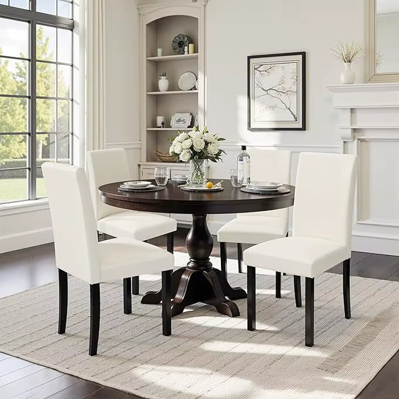 Upholstered Dining Chairs Set of 4, Fabric Dining Room Chairs with Solid Wood Legs, Modern Chairs for Kitchen