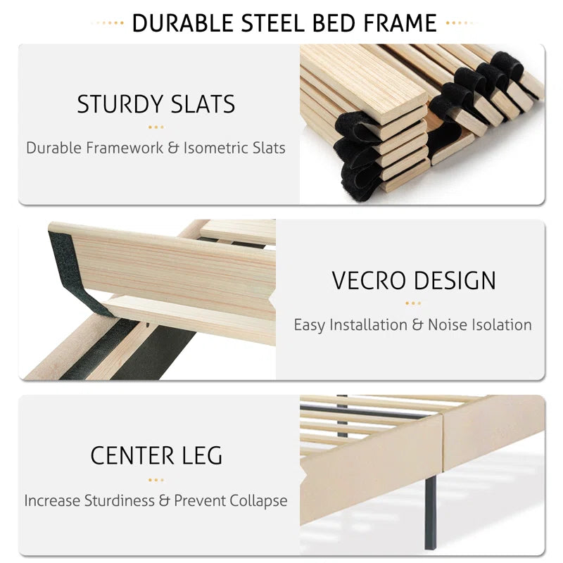 Upholstered Wingback Bed