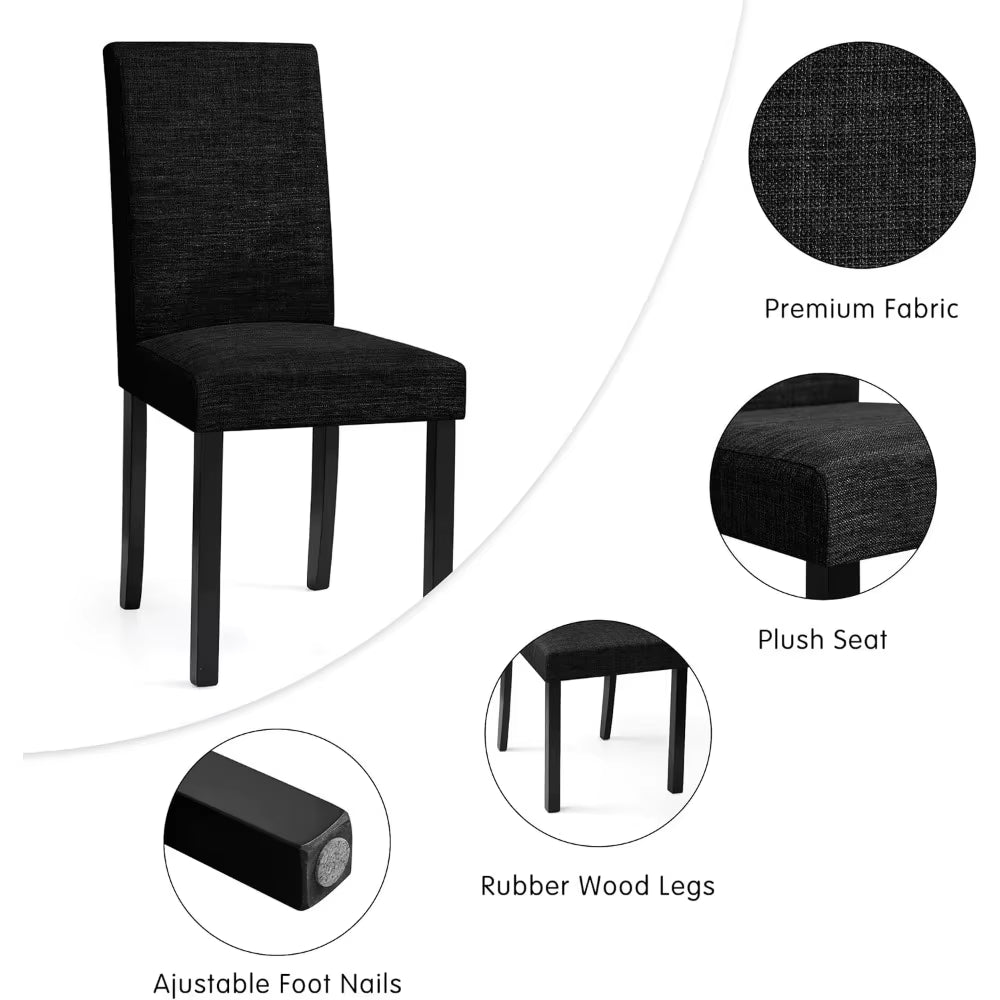 Upholstered Dining Chairs Set of 4, Fabric Dining Room Chairs with Solid Wood Legs, Modern Chairs for Kitchen
