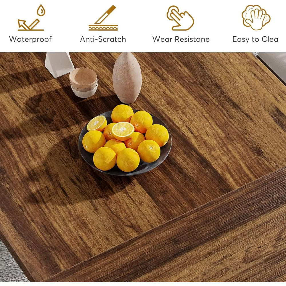 71" Large Dining Table for 6 to 8 People, Rustic Farmhouse Style Dinner Table, Rectangular Dining Table for Kitchen,