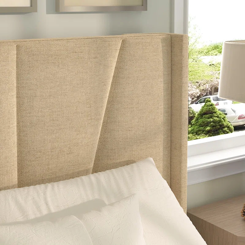 Upholstered Wingback Bed