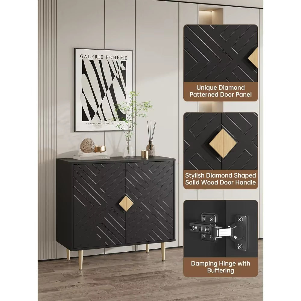Modern Diamond‑Pattern Sideboard Cabinet