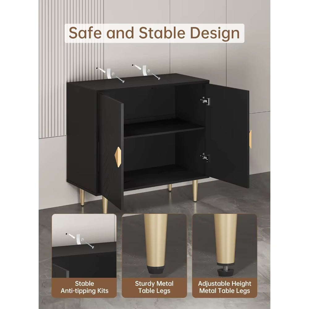 Modern Diamond‑Pattern Sideboard Cabinet