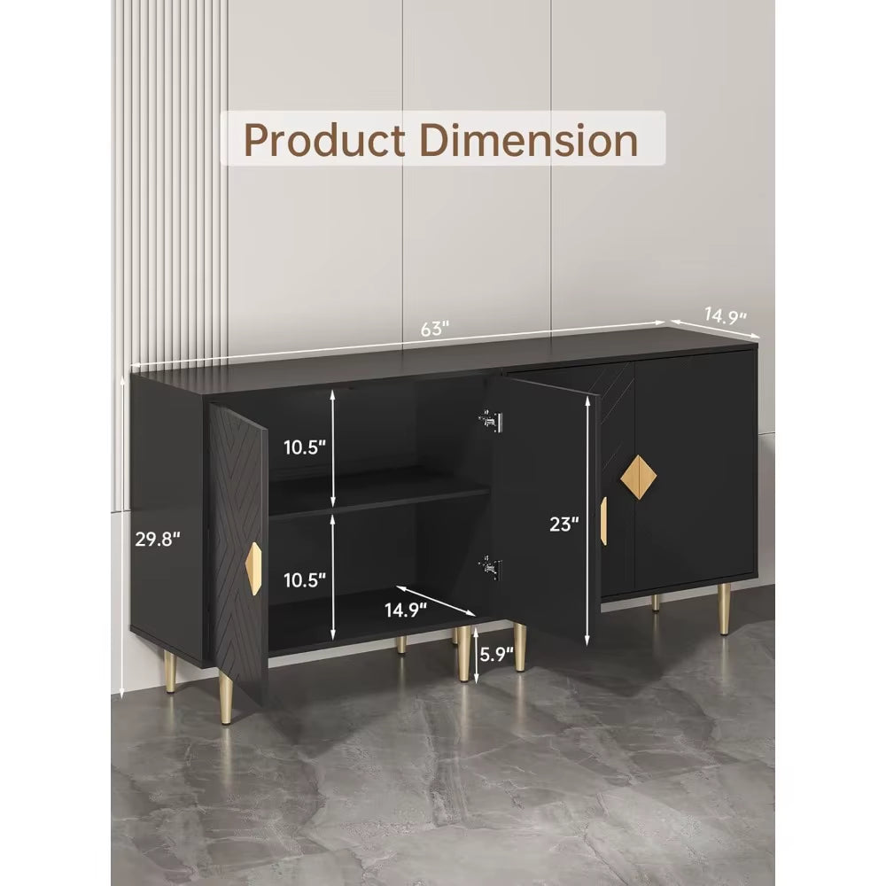 Modern Diamond‑Pattern Sideboard Cabinet