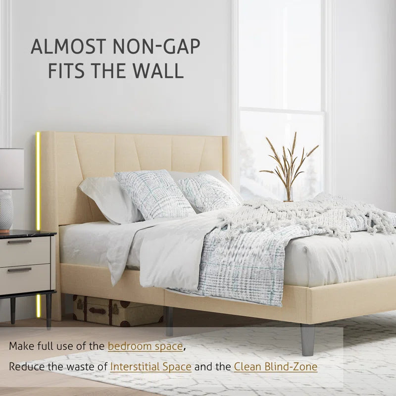 Upholstered Wingback Bed