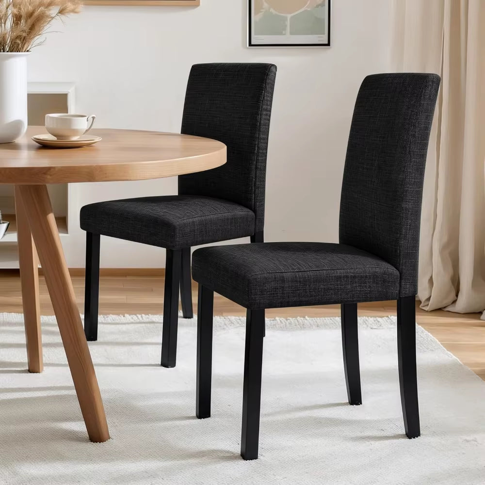 Upholstered Dining Chairs Set of 4, Fabric Dining Room Chairs with Solid Wood Legs, Modern Chairs for Kitchen