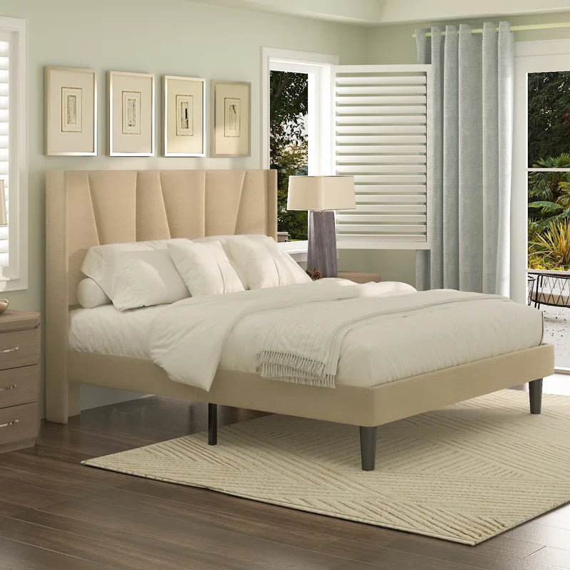 Upholstered Wingback Bed